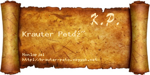 Krauter Pető névjegykártya